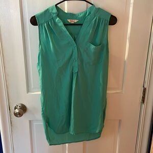 Myrtlewood green semi sheer tank